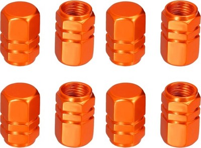 8 Pieces Orange Tire Stem Valve Caps Wheel Valve Covers Car Dustproof Tire Cap,