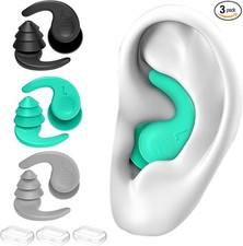 3 Pairs Waterproof Reusable Silicone Swimming Ear Plugs
