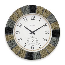 Wall Clock Slate Acctim Bowfell Easy Read Modern Round Home Decor Timepiece