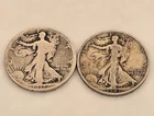 1917-S & 1943-S Walking Liberty Silver Half Dollars - 90% Silver