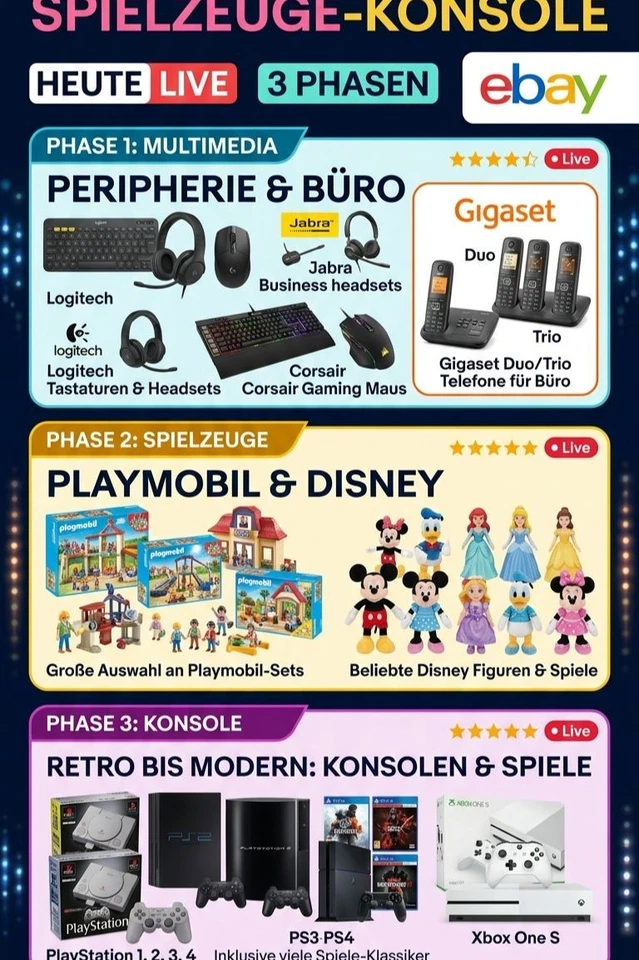 Ebay live verkauf- Multimedia- Spielzeuge- Konsole & spielen