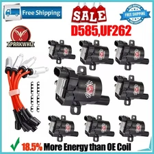 8* UF262 Ignition Coil and Spark Wire Set For Chevy Silverado GMC 4.8L 5.3L 6.0L
