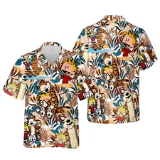 Calvin And Hobbes Hawaiian Shirt, Button Down Shirt For Men & Women