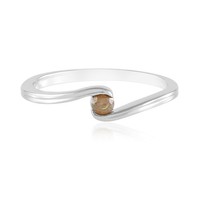 Cavill Ring Damen Silber 925 Platinierter Roter I2 Diamant 0,103Ct Rund-