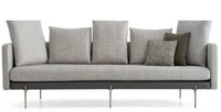 Modern 4 Sitzer Sofa Grau Farbe Wohnzimmer Polster Textil Dreisitzer Couch