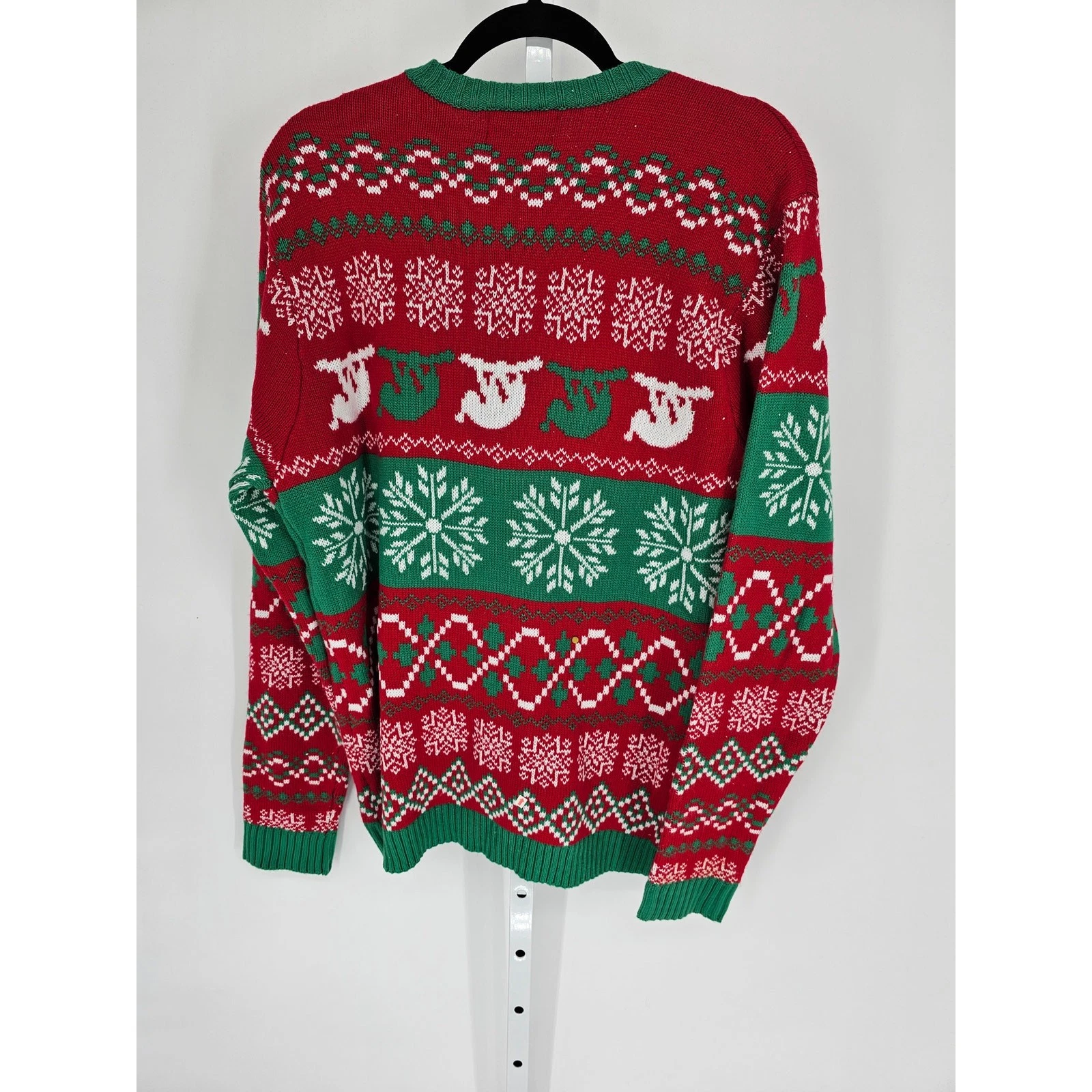 Blizzard Bay Women's Sloth Crew Neck Ugly Christmas Sweater Size L