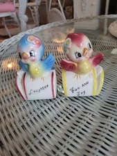  Lefton Fun and Joy Japan Mini Bird Salt Pepper Shaker 3.5" VTG MCM