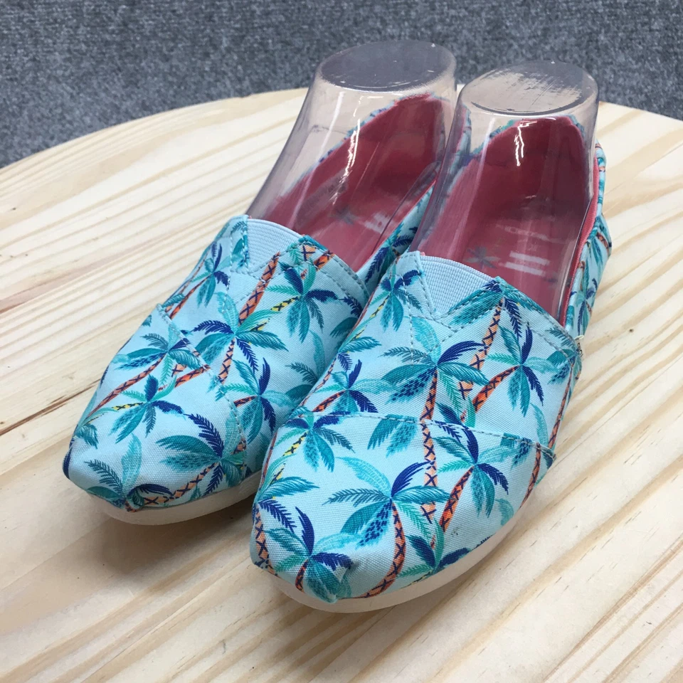 Toms Zapatos Mujer 6.5 Alpargata Sin Cordones Mocasines Planos Multicolor Estampado Palmera Foto 3 de 4
