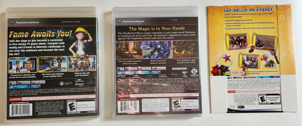 *NEW-RARE* 3 PlayStation Moves Game Bundle: EyePet + Sorcery + TV Superstars - Image 4 of 4