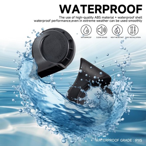 Horns 12V Car Horn Loud Dual-Tone Waterproof Electric Snail Horn Kit Universa... - Picture 2 of 8