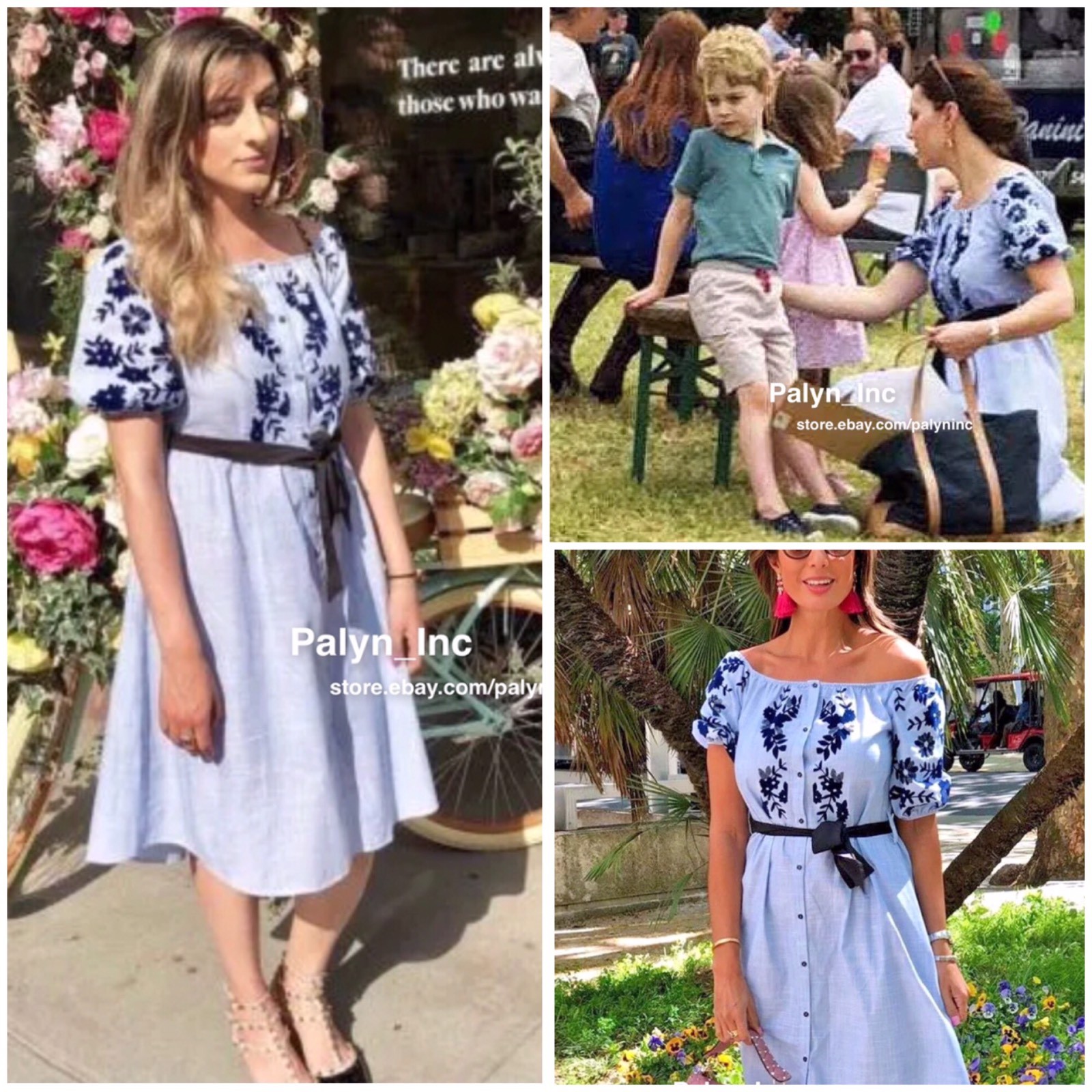 Nwt Zara SS18 Blau Schulterfrei Midikleid mit Beflockung 7484 071 _ S M L XL Nwt Zara SS18 Blau Schulterfrei Midikleid mit Beflockung 7484 071 _ S M L XL