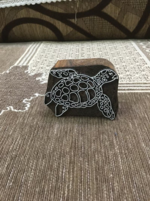 Handmade TURTLE stamp Set Indian wood Mehandi Printing Block Art & Craft Item
