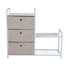 RUNA 3-Schubladen-Regal Universales Regalsystem Metall Vliesstoffschubladen 