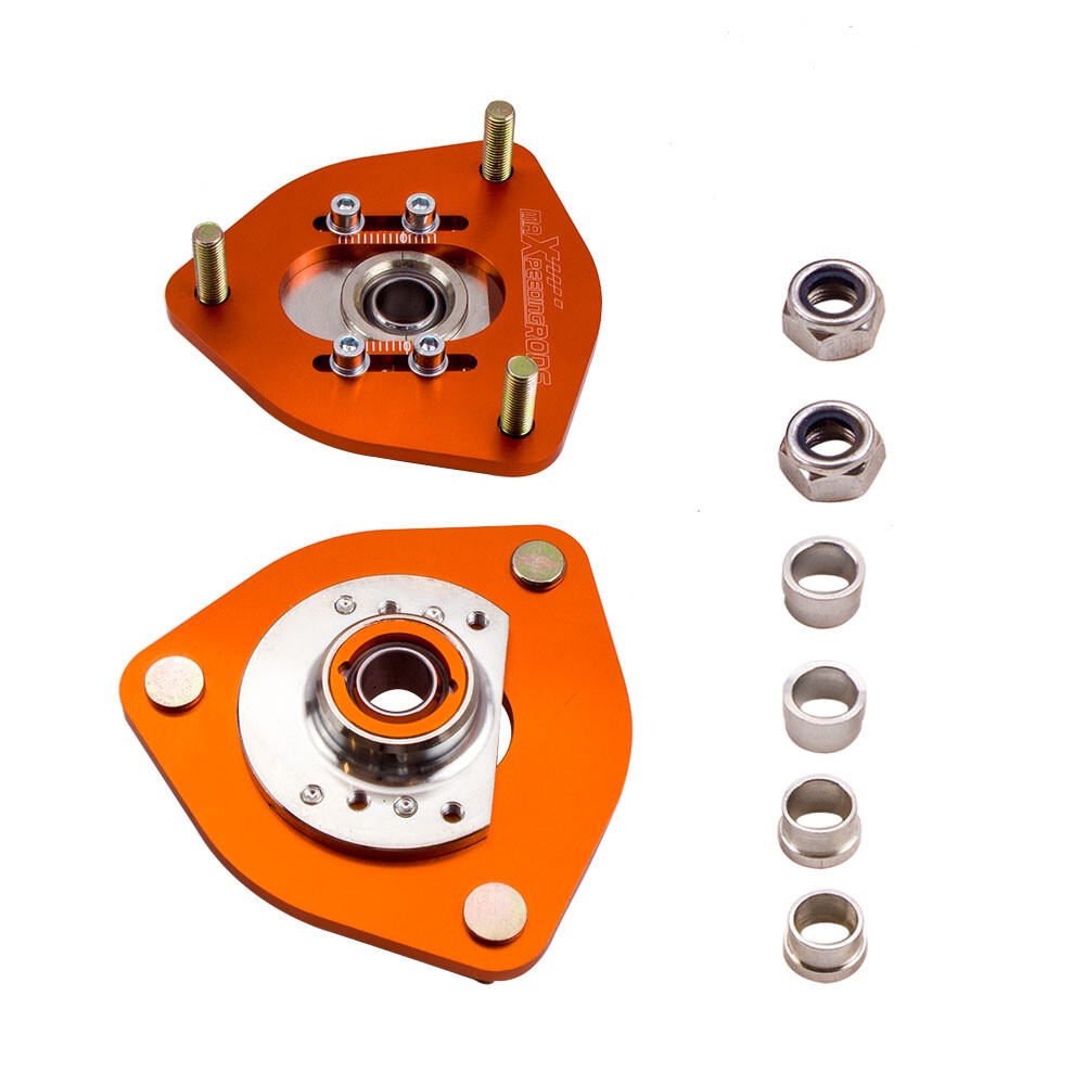 Pair Front Adjustable Top Hat Mount For Nissan S13 S14 Silva 180SX