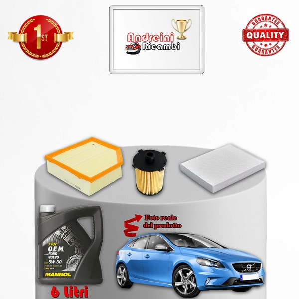 Set Service 3 Filter Und ÖL Volvo V40 II 2.0 T3 112KW 152CV Von 2015->-image