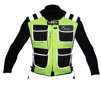 MOTORBIKE MOTORCYCLE HI VISIBILITY VEST WAISTCOAT WITH POCKETS | eBay