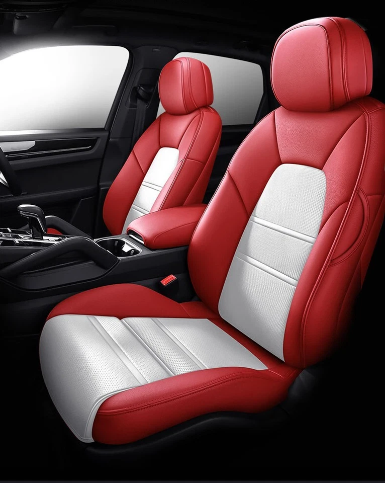 MOTOPTES 定制汽车皮革座垫前后部适用于 2005 - 2023 PORSCHE CAYENNE EV — 第 2/4 张图片