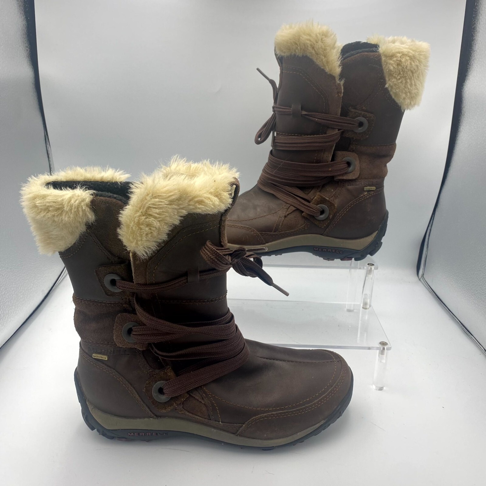 Merrell Nikita Bitter J55888 stivali donna 7 5 stivali pelle cioccolato impermeabili