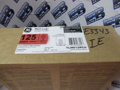 GE TLM612RCU Load Center 125A MLO 120/240V 1PH3W 6/12 Ckt NEMA3R CU -E3343-NEW-B