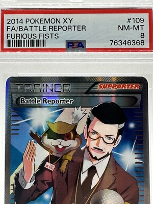 battle reporter pokemon card 2014 Pokémon XY Battle Reporter 109/111 Furious Fist NM-MT PSA 8
