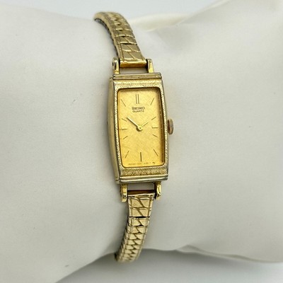 Montre Seiko Vintage Femme Années 80 - Cadran Or, Bracelet D'origine, Ultra-plate