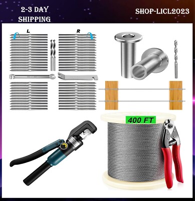 Cable Railing Kit 1/8 Stainless Steel Wire Rope Aircraft Deck Railing Hardware