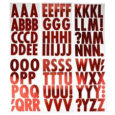 Big Font Alphabet Letter Stickers Caps 3-inch 82-Piece Metallic Red