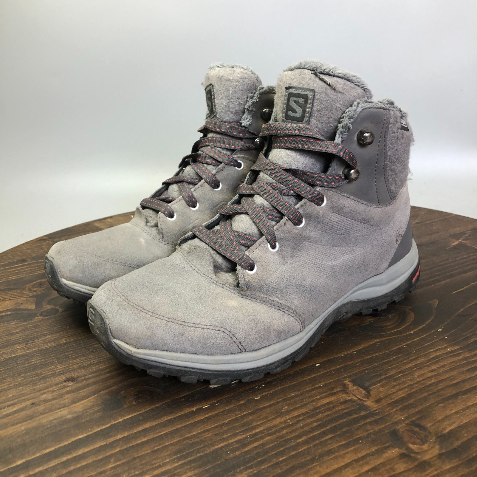 Stivaletti Salomon Ellipse Freeze CS da donna taglia 7 5 grigi scamosciati trail escursionismo