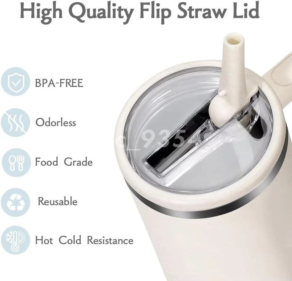 Tumbler Flip Straw Lid for 40oz Stanley Lid Reusable Tumbler Cover Straw Lid Tumbler Flip Straw Lid for 40oz Stanley Lid Reusable Tumbler Cover Straw Lid