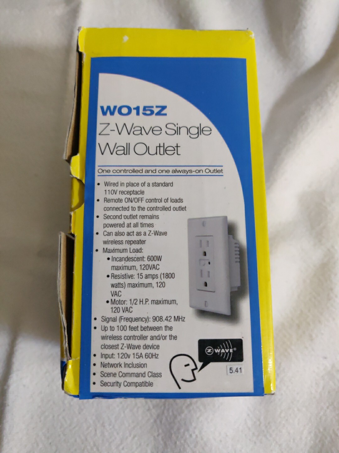 Wireless Outlet WO15Z Smart Duplex White  Z-Wave Alexa Google Home Zwave App