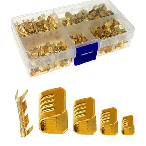 500 Pcs U Shape Copper Terminals Crimp Kit - Non-Insulated Assortment CableWire - Picture 9 of 9