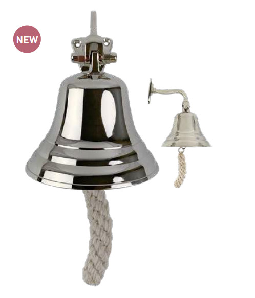 Wall Mounted 4"" Last Orders Bell in Nickel Finish Bar Pub Restaurant Door Bell