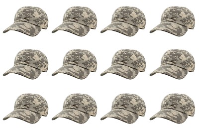 Plain Blank Cotton Baseball Cap Hat Solid Adjustable Wholesale LOT 12pcs