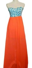Bandeau Tube Maxi Dress Juniors M Strapless Beach Preppy Resort