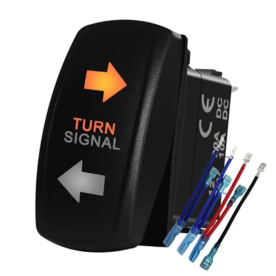 Amber Led Turn Signal Rocker Switch 7 PIN ON-Off-ON DPDT Toggle Switch with J...