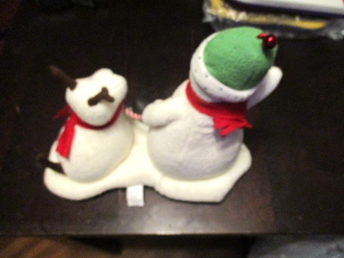 2004 Hallmark Jingle Pals SNOWMAN & DOG MOTION,BARKS,BELLS+
