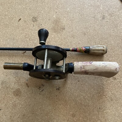 ANTIQUE/VINTAGE GEP Actionized ROD STEEL FISHING ROD With Reel & Hard  Handle | eBay
