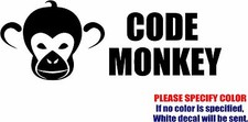Code Monkey 02 iGraphic Die Cut decal sticker Car Truck Boat Window Bumper 12"