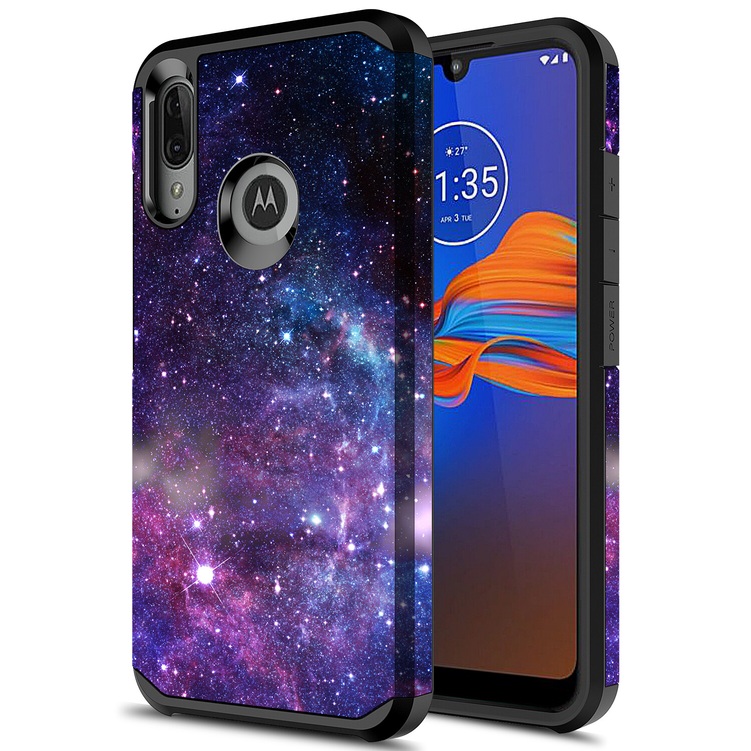 For Moto E6 Plus Hybrid Graphic Fashion Cute Colorful Silicone Case