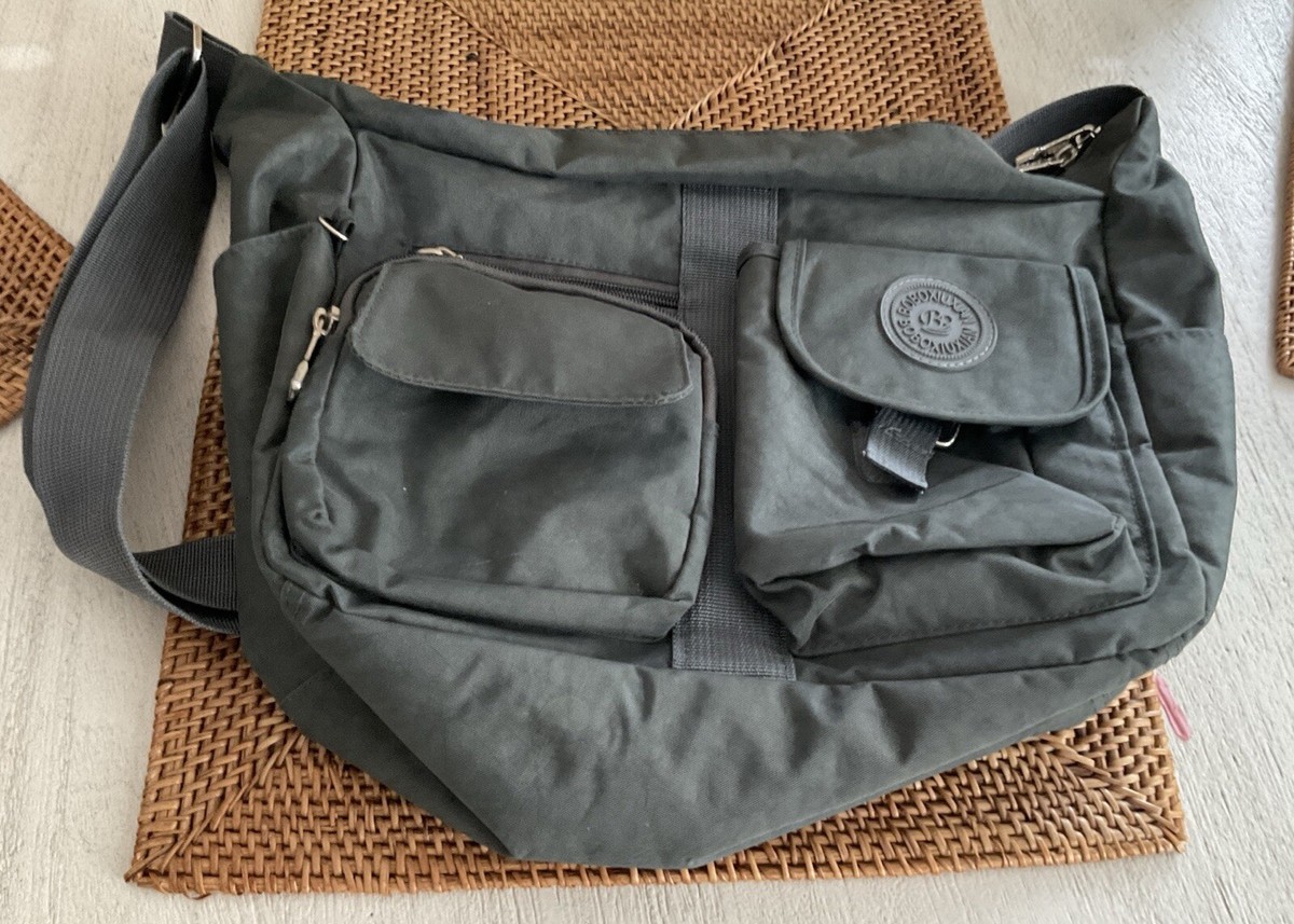 BOBO XIUXIAN™️ Gray Nylon 8 Compartment Crossbody Bag | eBay