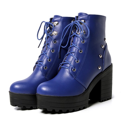 Women Platform Ankle Boots Ladies High 