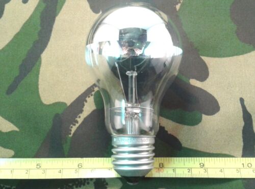 Top Half Crown Silver Reflector Edison Screw Filament Light Bulb 60W 100W 240V