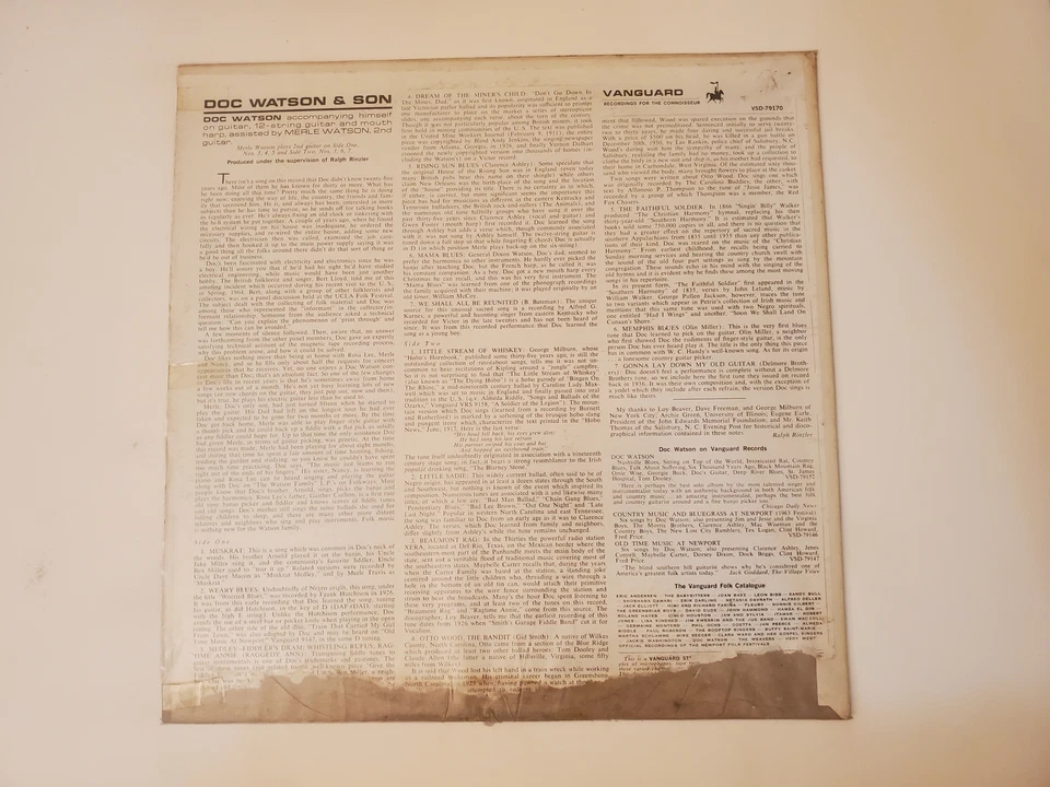Doc Watson & Son - Doc Watson & Son (Vinyl Record LP) - Image 2 of 2