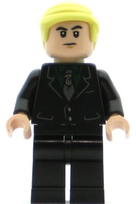 LEGO Harry Potter Minifigure Draco Malfoy - Black Suit, Slytherin Tie (Genuine)