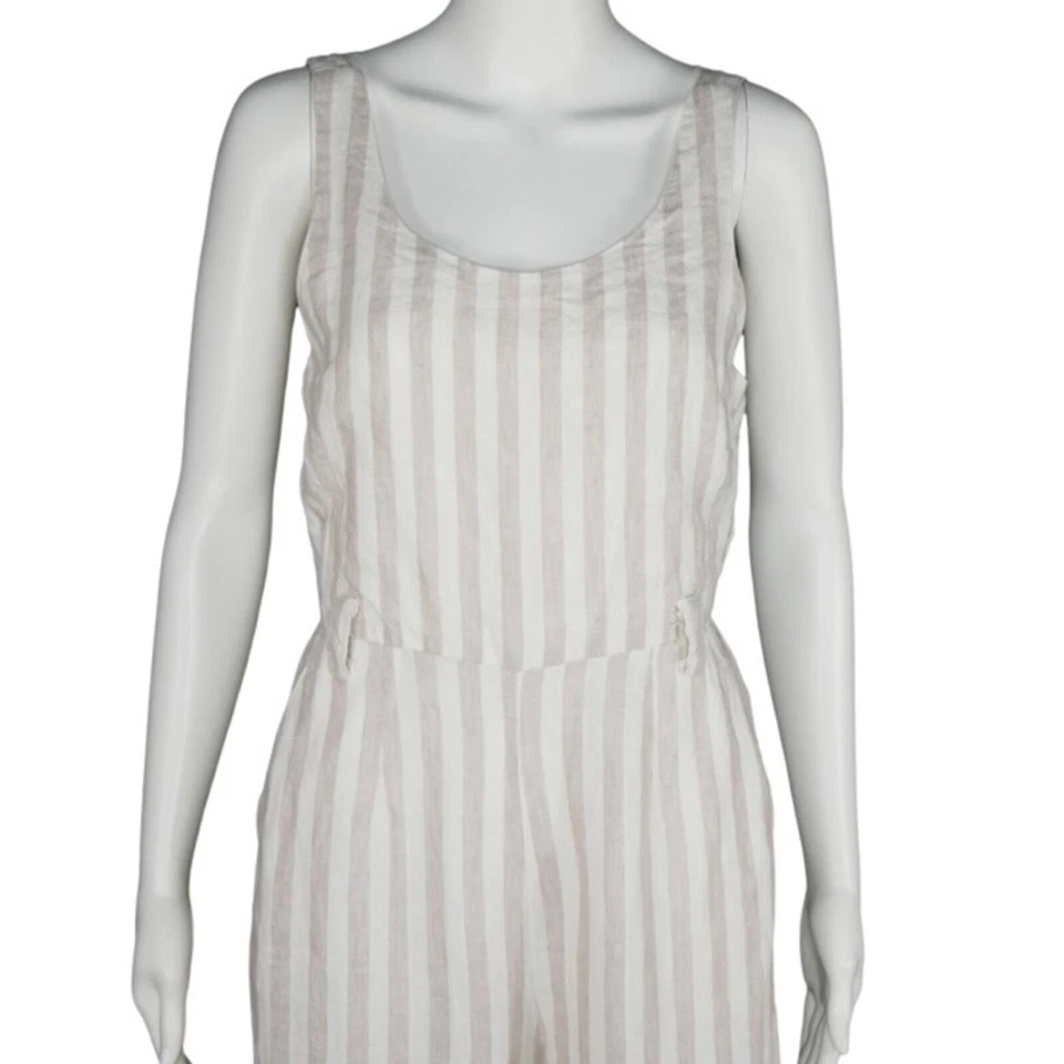 Rachel Zoe Linen Striped Jumpsuit Size 2 - Image 2 of 4