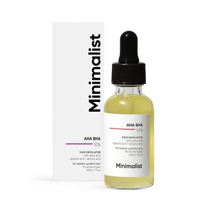 Minimalist AHA BHA 10% Gesichtspeeling Für Jüngere Haut 30Ml