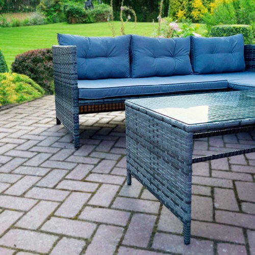 RATTAN GARDEN FURNITURE SOFA LOUNGER OUTDOOR PATIO WICKER NEW WITH