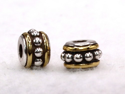 Brighton Set of 2 MINI Size Silver & Gold Beads Silver Beads - Picture 8 of 9