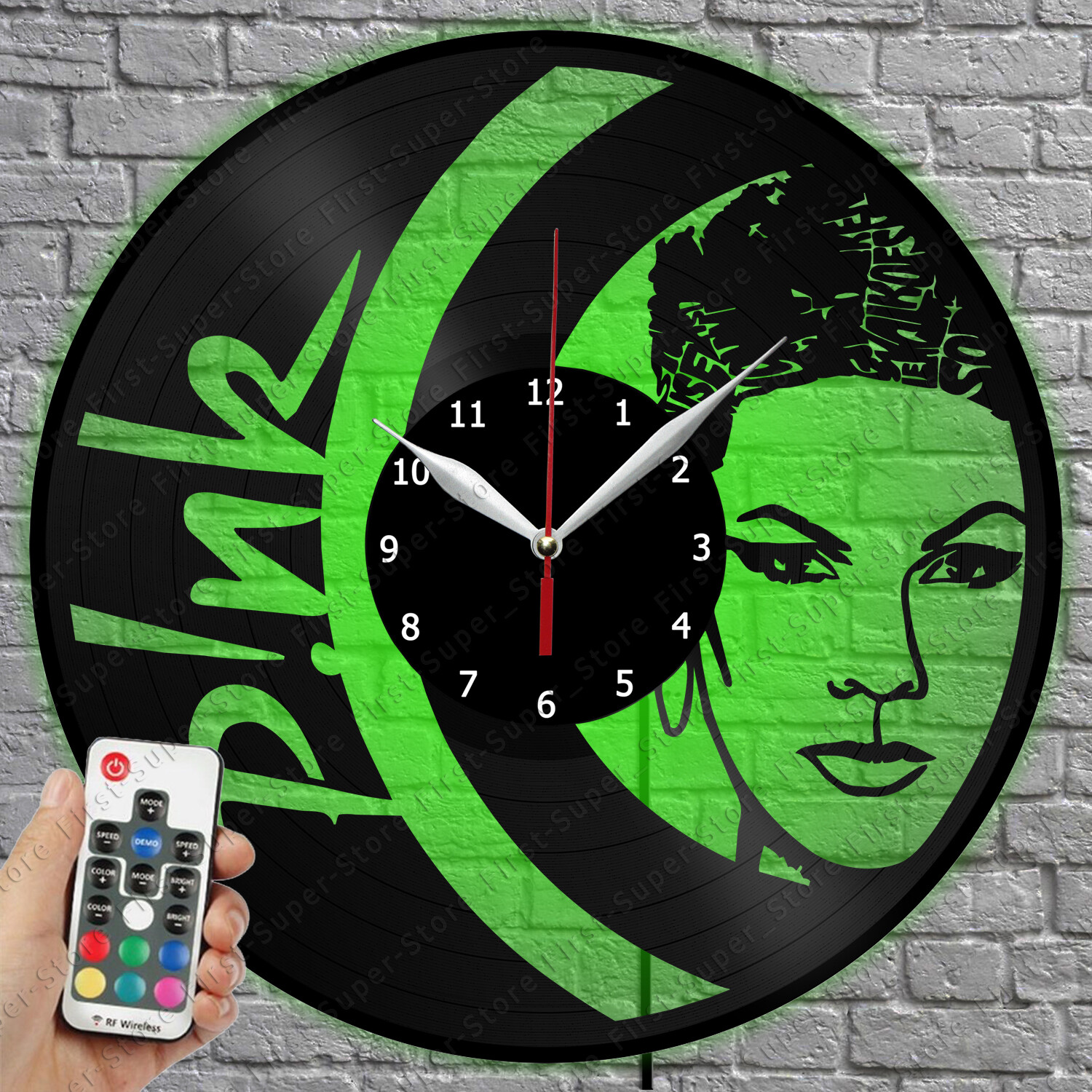 Pink Vinyl Record LED Wall Clock with Light 1547