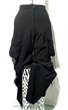 marithe francois girbaud Woman  s Black Trek Pants W/ Dangly Pockets  Straps 8